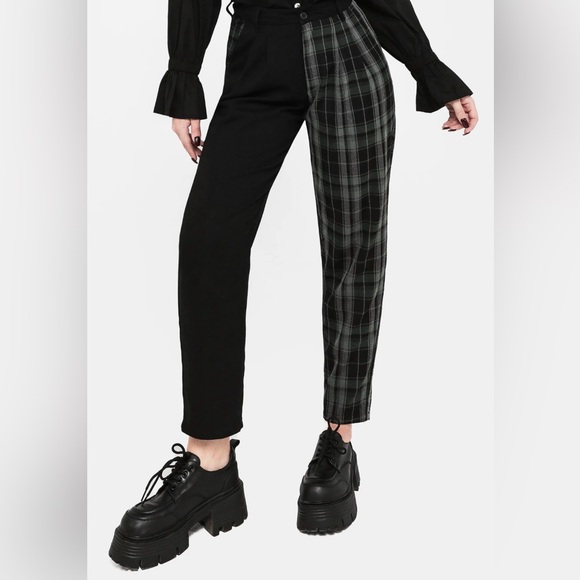 Disturbia Pants - Disturbia Checkmate High Waist Tapered Trousers